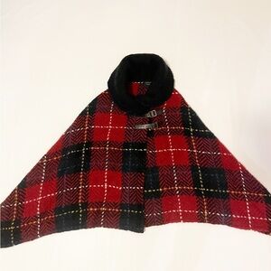 John Branigan Weavers Sweater Shawl Collar Wool Poncho Cape Wrap Jacket Buckles